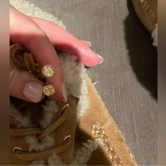 Tory Burch Shearling Suede Booties/Moccasins size 10 - Picture 4 of 5